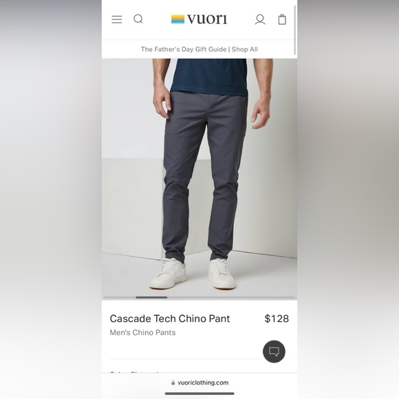 Vuori cascade tech Chino Pant color charcoal - Picture 1 of 9